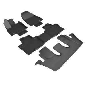 Toyota Grand Highlander Floor Mats - Front Rear and Third Row - 3D MAXpider - Kagu - Black - `24-`26 Toyota Grand Highlander Floor Mats - Front Rear and Third Row - 3D MAXpider - Kagu - Black - `24-`26